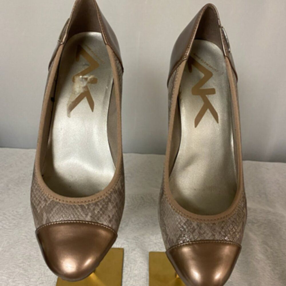 Anne Klein Sports‎ women bronze silver wedge shoe  Size (7)
